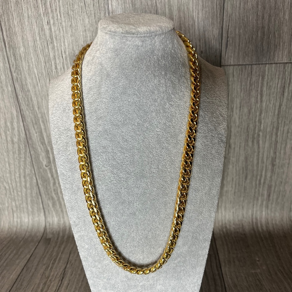 Kay Jewelers 14K Gold plated herringbone Cuban chain men’s necklace